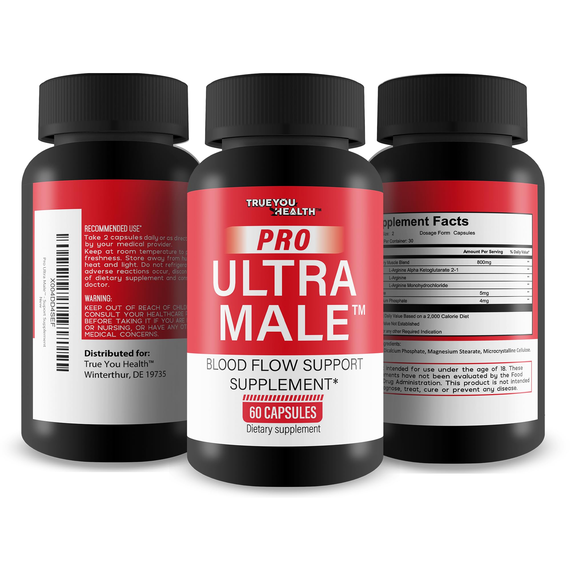 True You Health Pro Ultra Male USA manufactured seal on packaging.