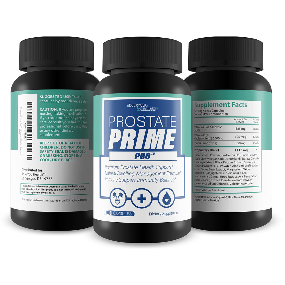 True You Health Prostate Prime Pro dosage guide on packaging