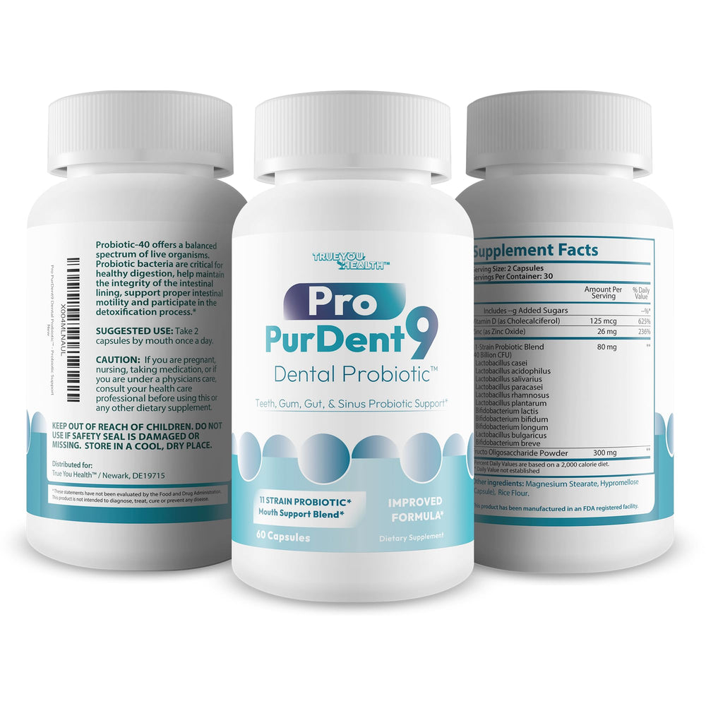 True You Health PurDent9 on a family scene emphasizes simple daily dosing for all ages