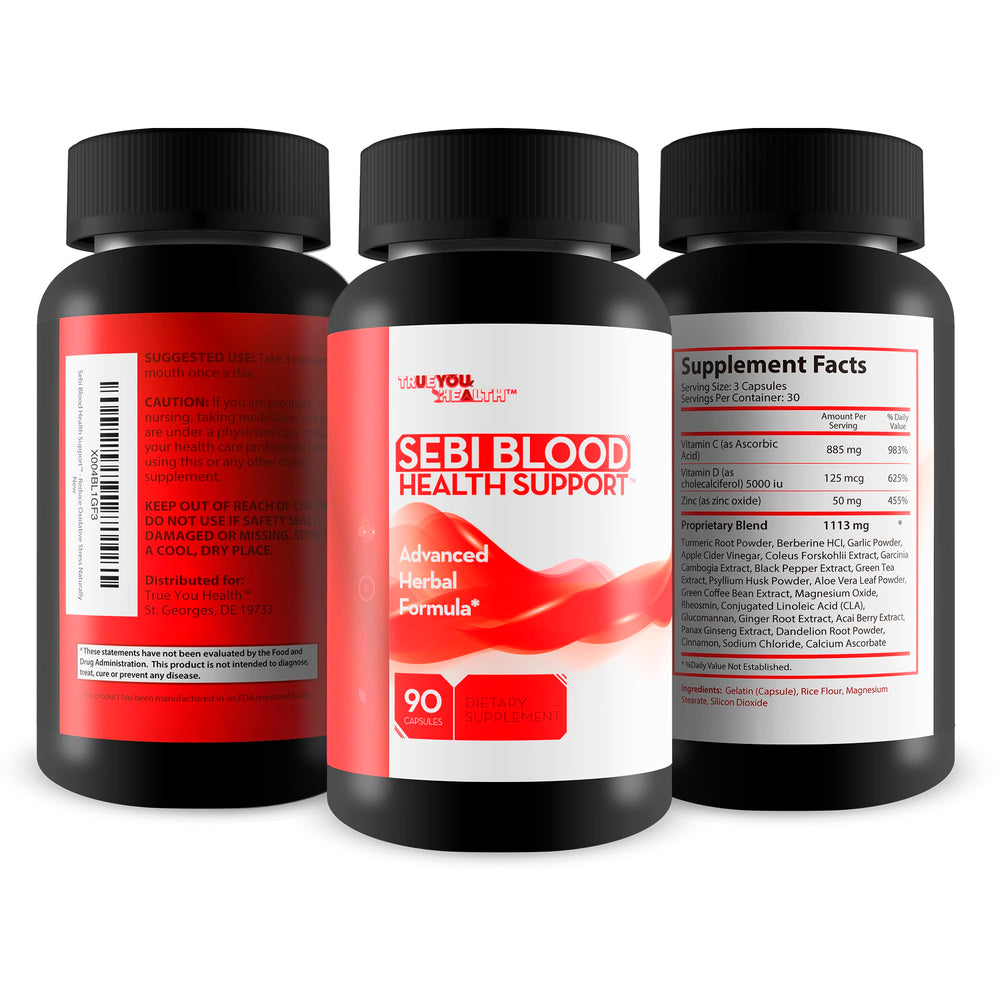 True You Health Sebi Blood Health Support turmeric-curcumin supports oxidative balance for daily wellness.