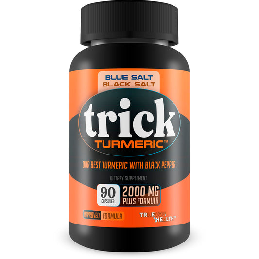 True You Health Turmeric Trick Blue Salt for Men bottle pouring for daily vitality