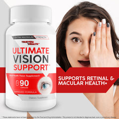 True You Health Ultimate Vision Support blue-light filtration graphic suggests clearer daytime vision.