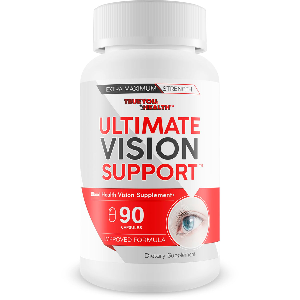 True You Health Ultimate Vision Support bottle front view for daily eye wellness.