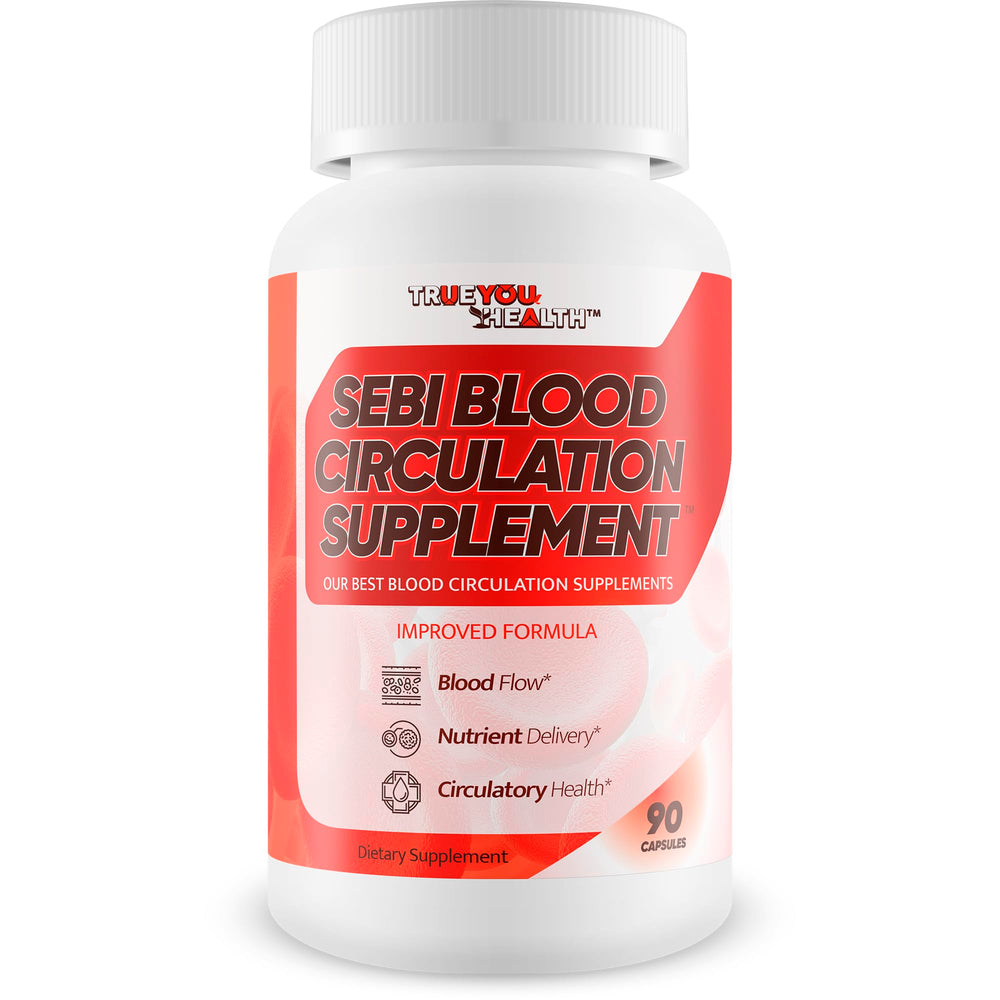 True You Health Sebi Iron Blood bottle showcases a blood flow support supplement for everyday vitality.