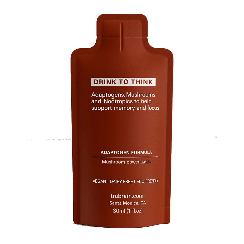 Pouring TruBrain Drinks suggests quick cognitive support