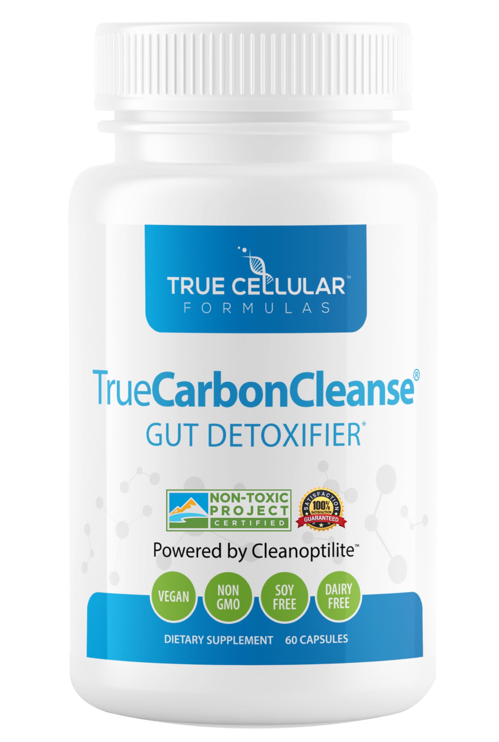 TrueCarbonCleanse bottle placed on a desk for daily-use wellness routine