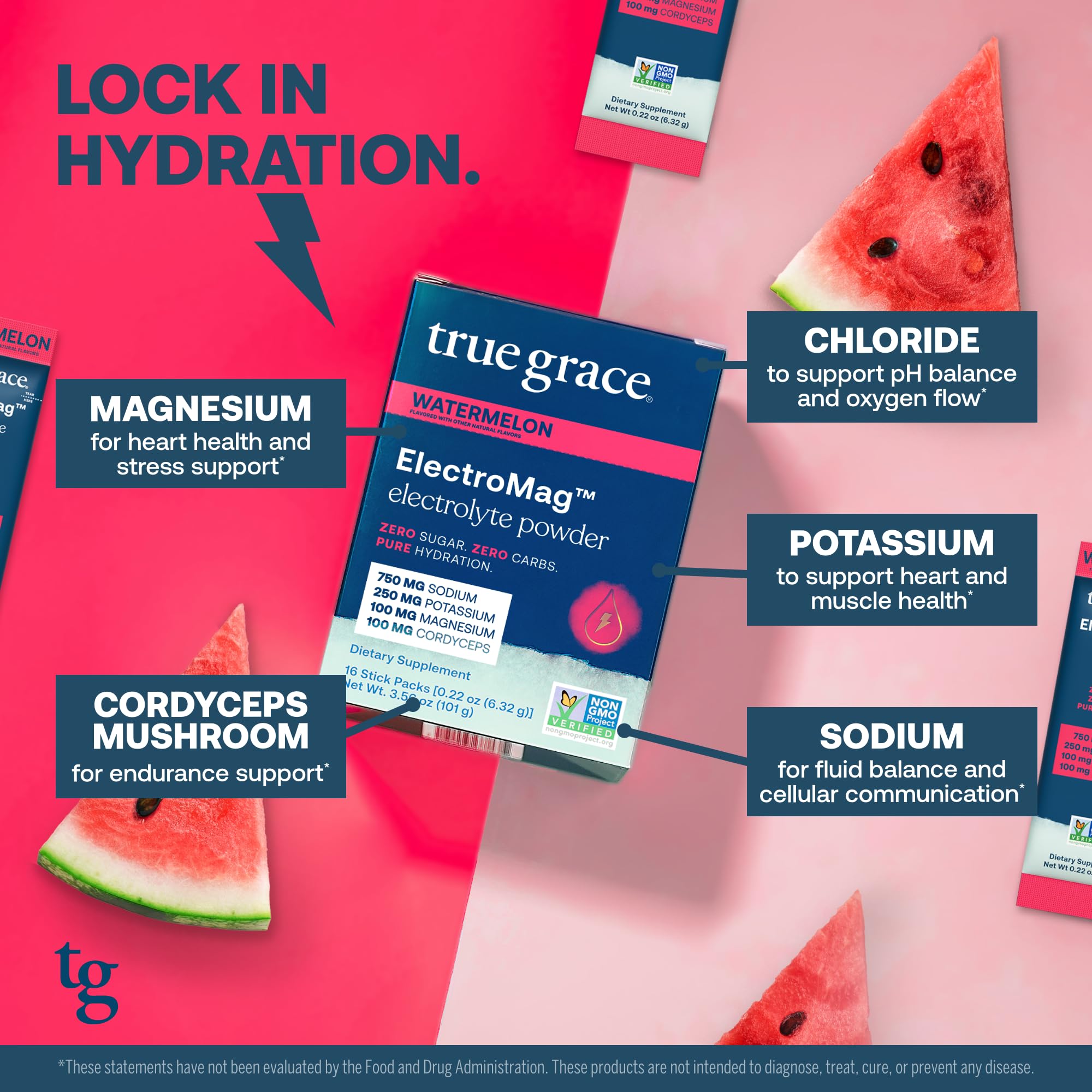 True Grace ElectroMag Watermelon powder shown during training for endurance.