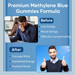 TRUEHEALTHIC Methylene Blue Gummies pack open showing serving ideas