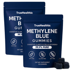 TRUEHEALTHIC Methylene Blue Gummies packaging shows brand labeling for daily use