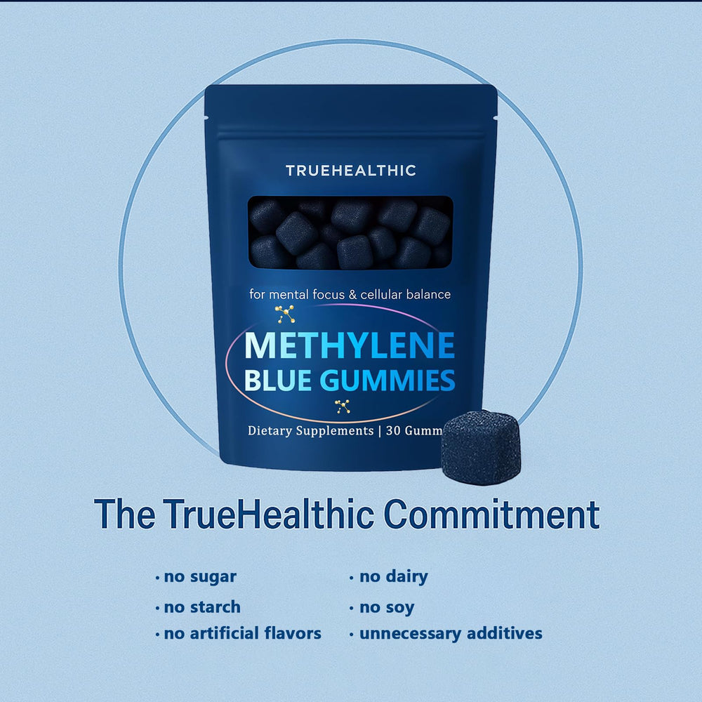 Truehealthic Methylene Blue Gummies storage scene in cool, dry place