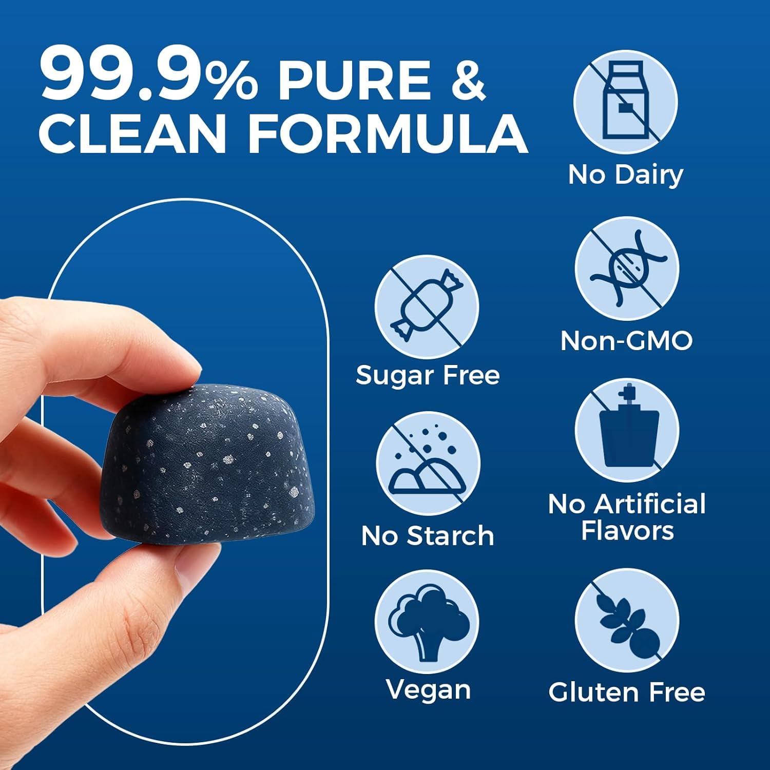 TRUEHEALTHIC Methylene Blue Gummies close-up showing smooth texture.