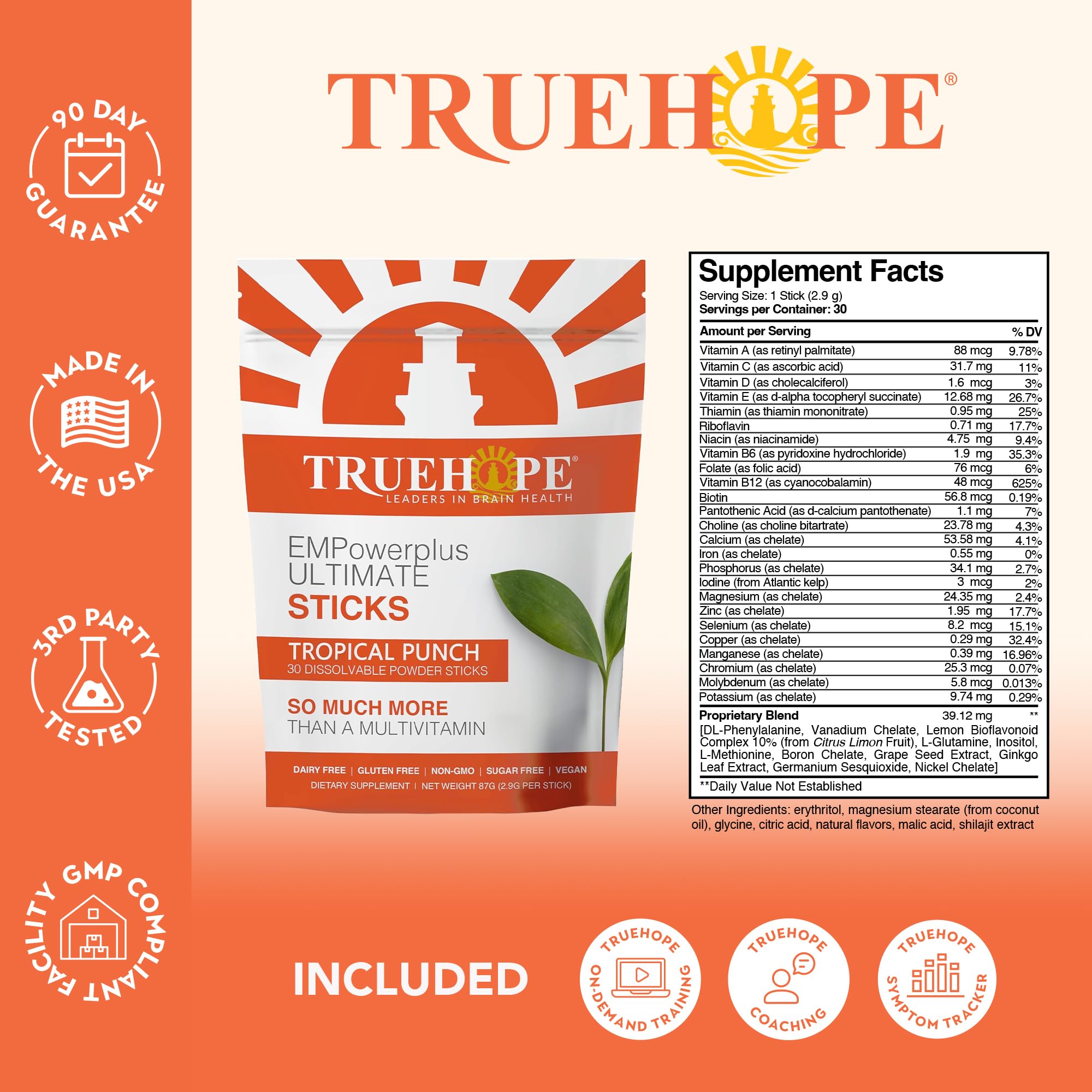 Truehope EMPowerPlus Ultimate Sticks direct-to-mouth pouches enable quick mood balance.