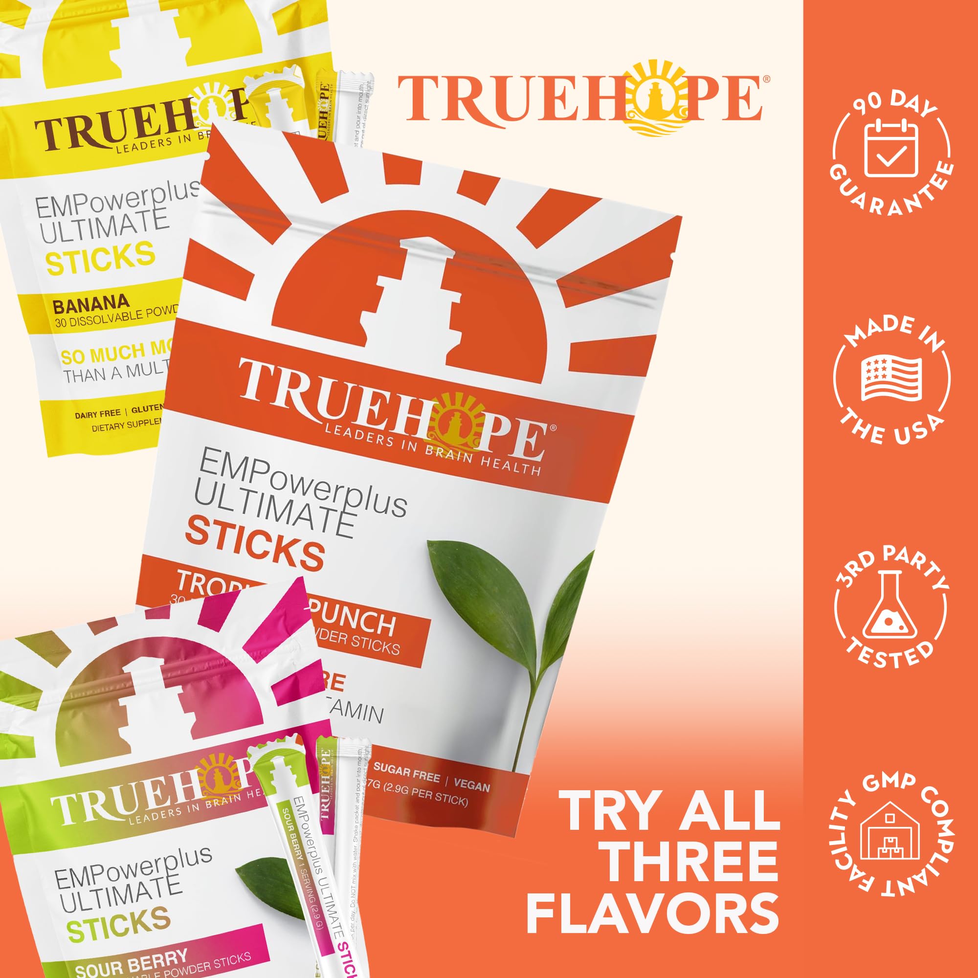 Truehope EMPowerPlus Ultimate Sticks 30-count packaging for convenient daily use.