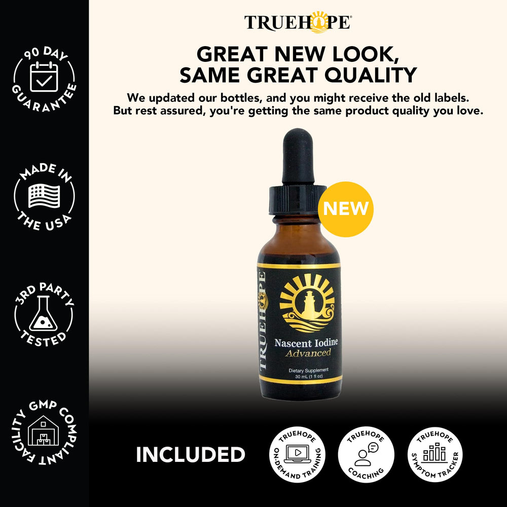 Truehope Nascent Iodine dropper cap enables precise dosing with a clean formula
