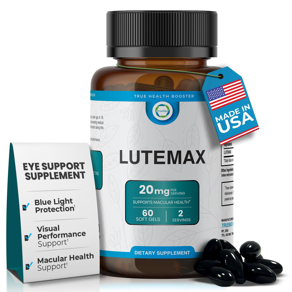 TRUEMED Lutemax 20mg bottle front for daily eye support.