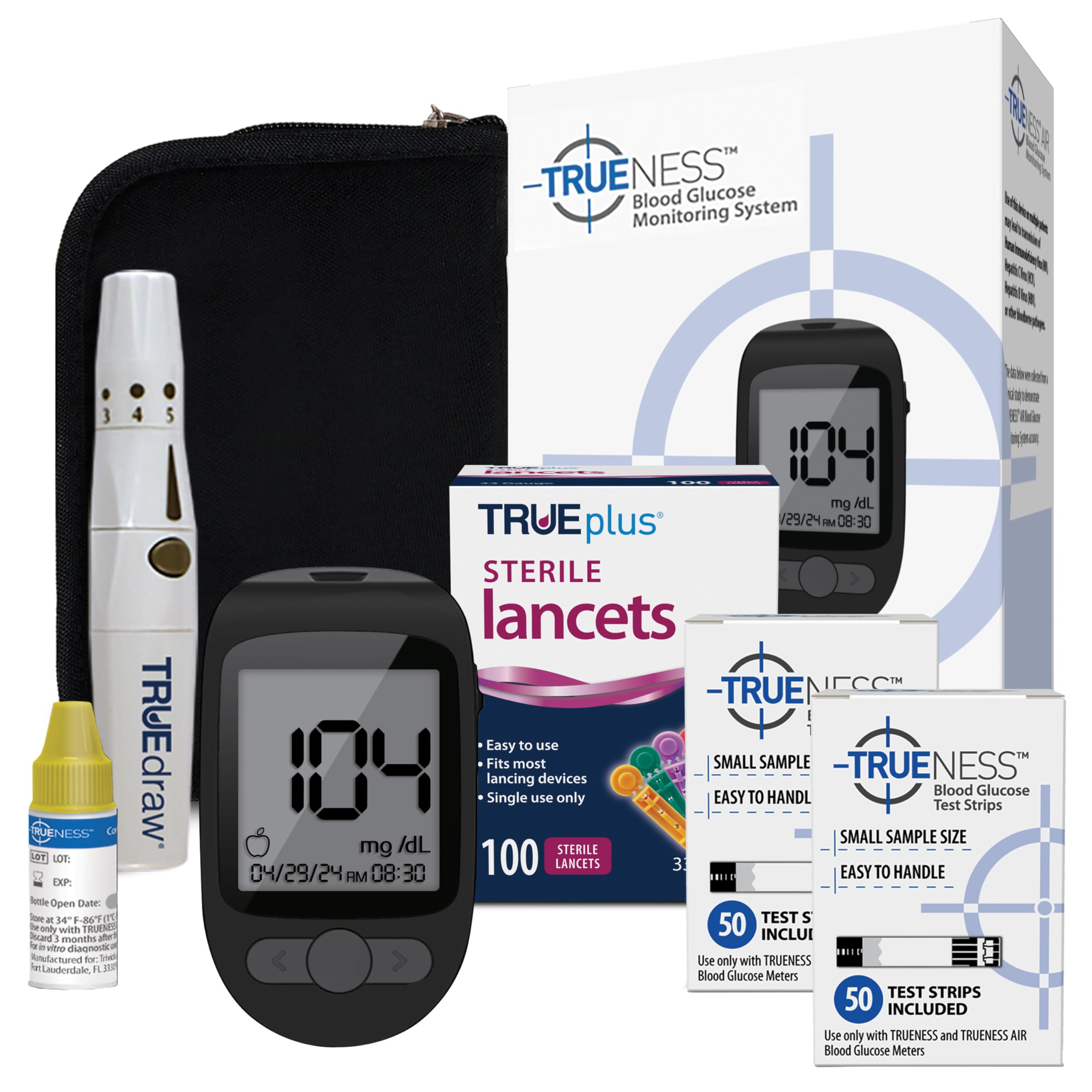 TRUENESS blood glucose meter with a clear display for at-home testing
