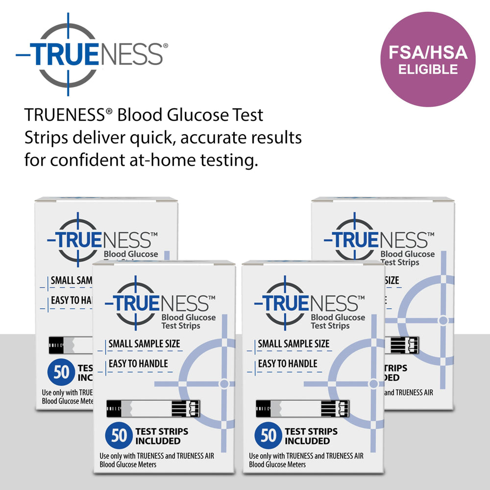 TRUENESS self-monitoring meter system shown for easy, quick glucose readings.