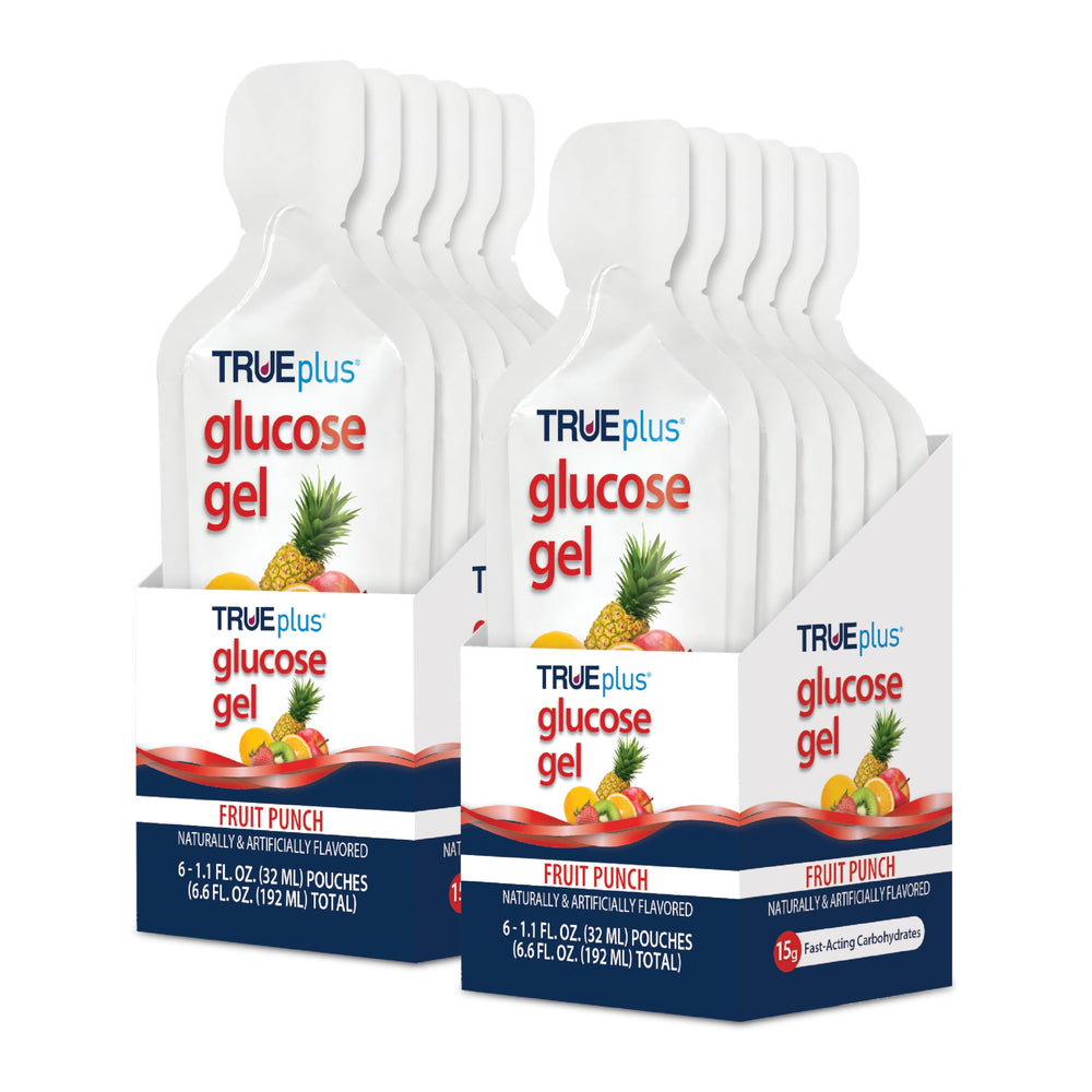 TRUEplus Glucose Gel Fruit Punch pouch ready to use for quick energy