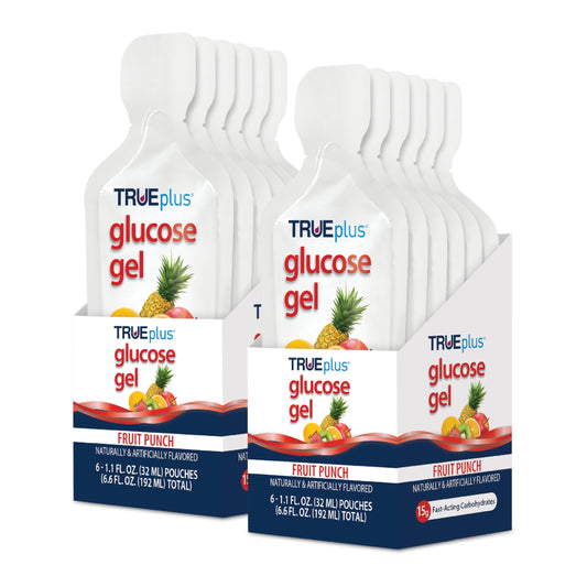 TRUEplus Glucose Gel Fruit Punch pouch ready to use for quick energy