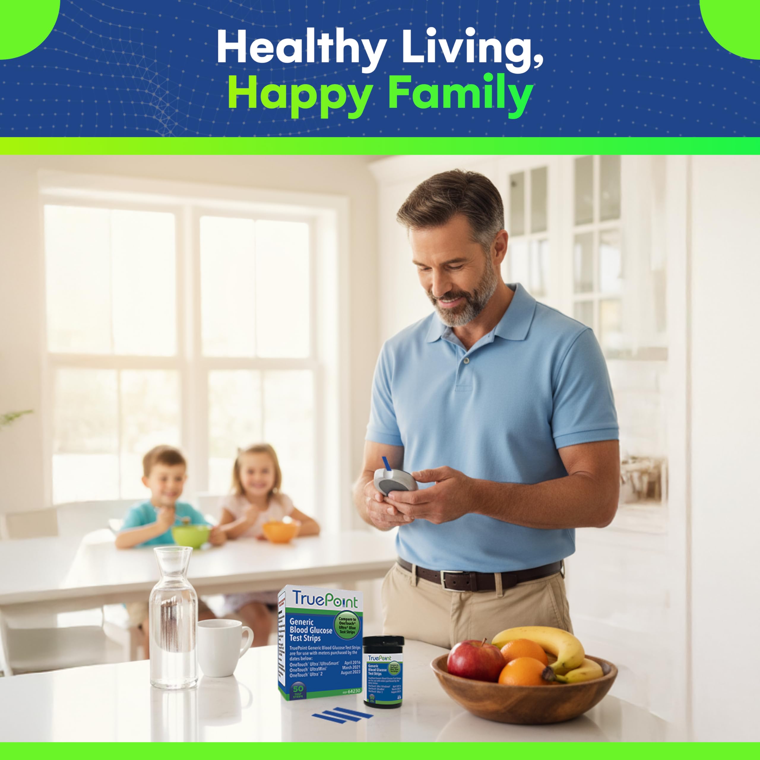 Requires a small blood sample for at-home glucose checks.