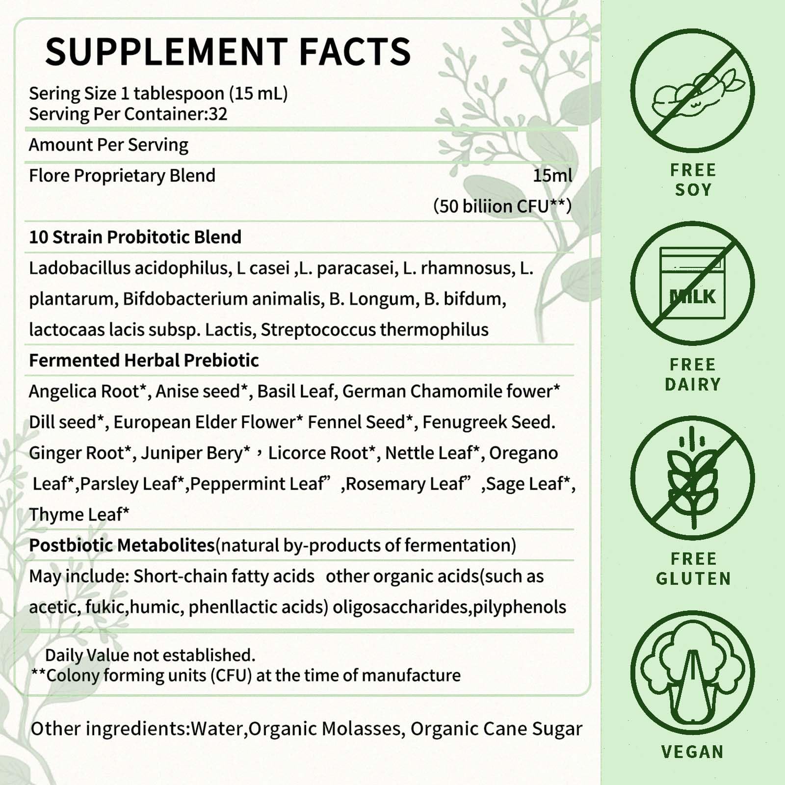 TRUERELIEF shows 10 probiotic strains for diverse gut health.