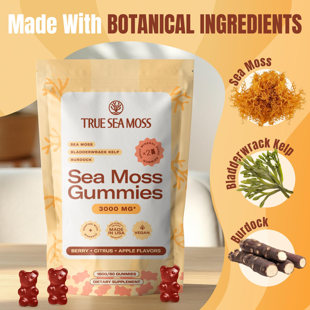 TrueSeaMoss Gummies bladderwrack-ingredient visual emphasizes sea blend.