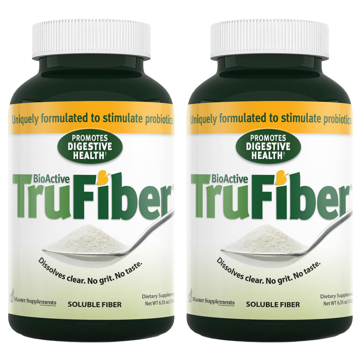 TruFiber bottle pour shows convenient daily prebiotic fiber for digestive balance.