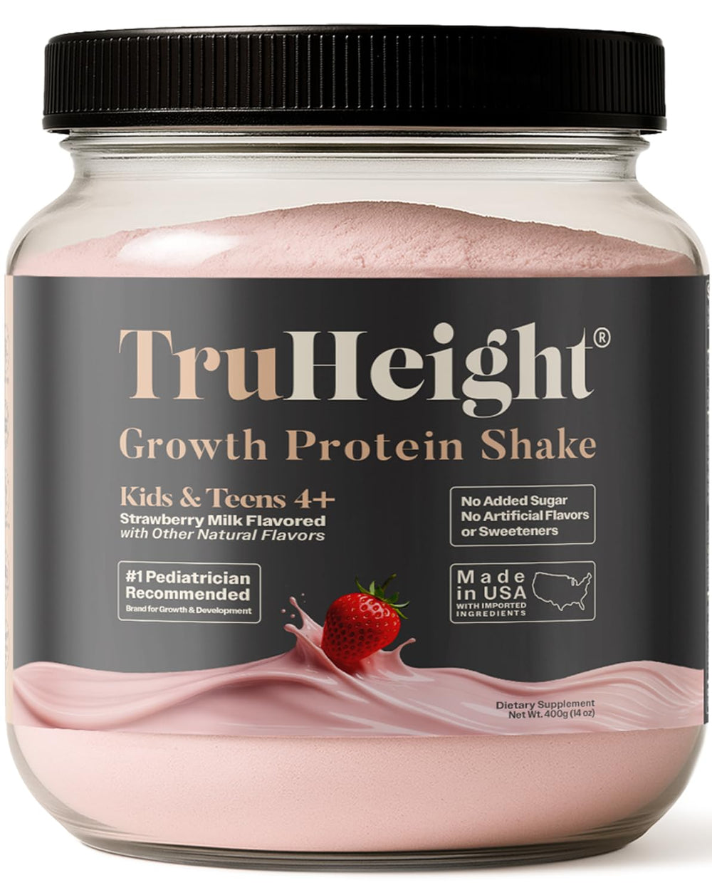 TruHeight Growth Protein Shake strawberry milk bottle for kids