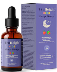 TruHeight Kids Sleep Tincture bottle shown for a soothing bedtime routine