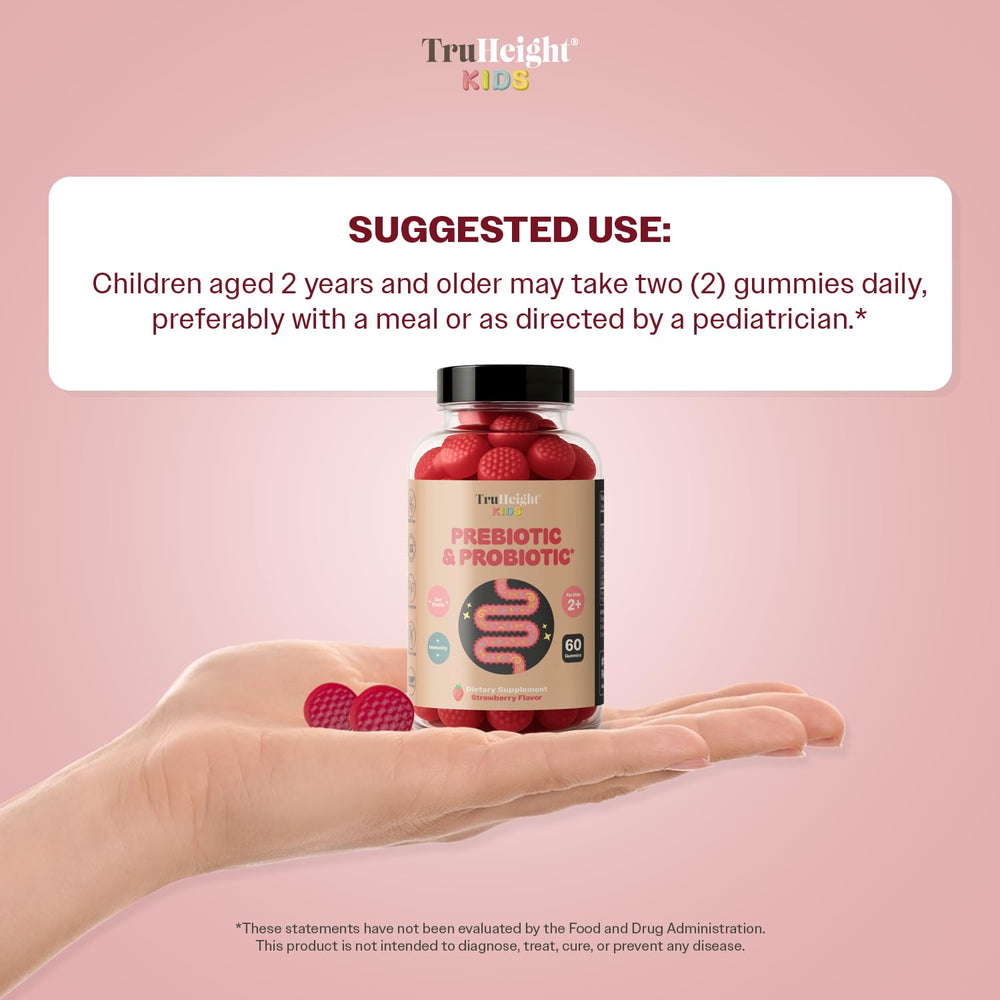 TruHeight digestive label communicates kid-friendly ingredients and easy consumption.