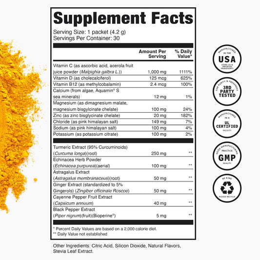 TRULEAN Everyday Wellness Shot vitamin C boost in citrus flavor for daytime energy.