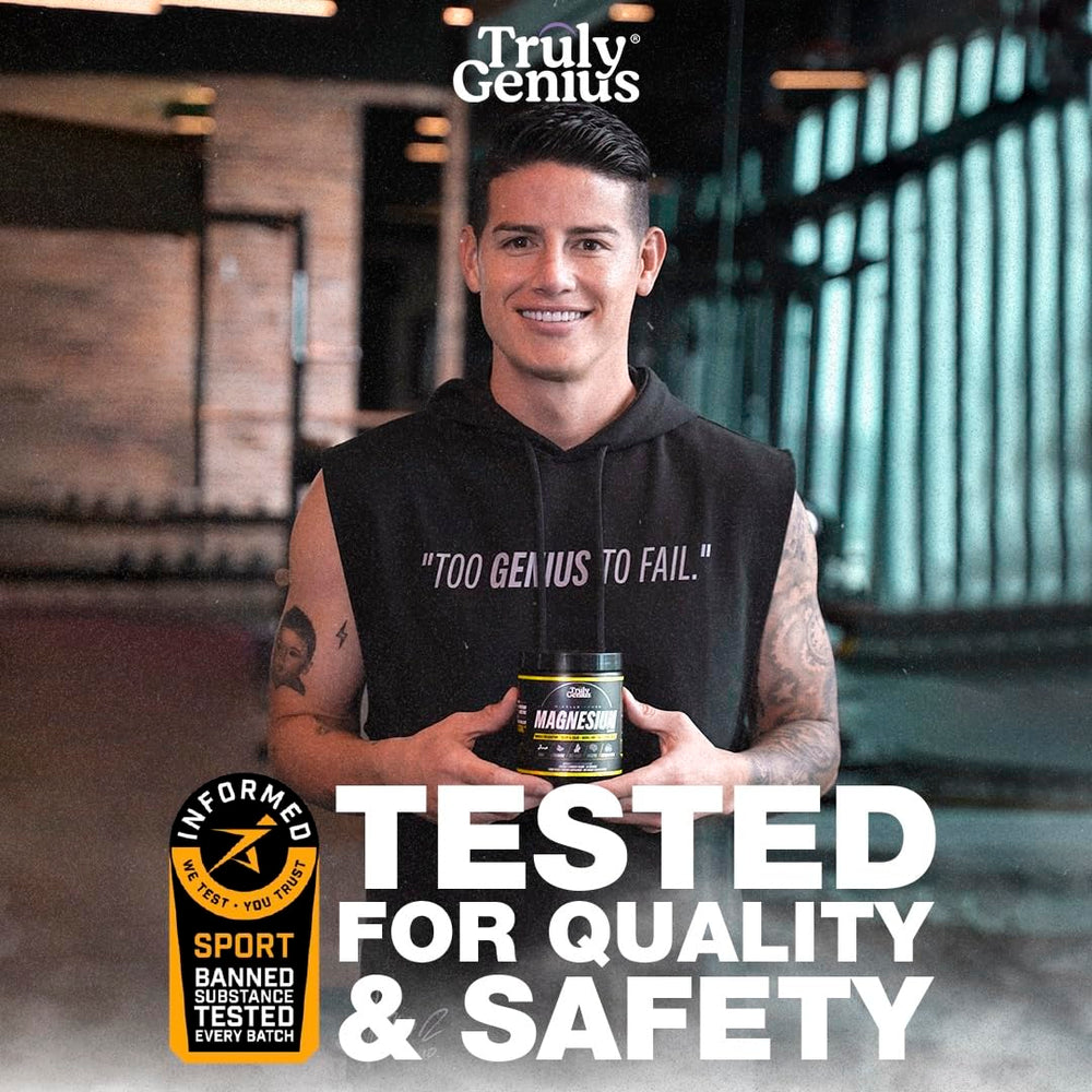 Truly Genius magnesium powder athlete endorsement highlights trusted formulation by James Rodriguez.