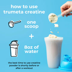 TRUMETA creatine monohydrate powder packaged for daily use and training