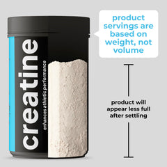 TRUMETA creatine monohydrate powder being stirred into water for easy mixability