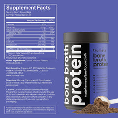 TRUMETA hot chocolate mug with chocolate-flavored broth protein