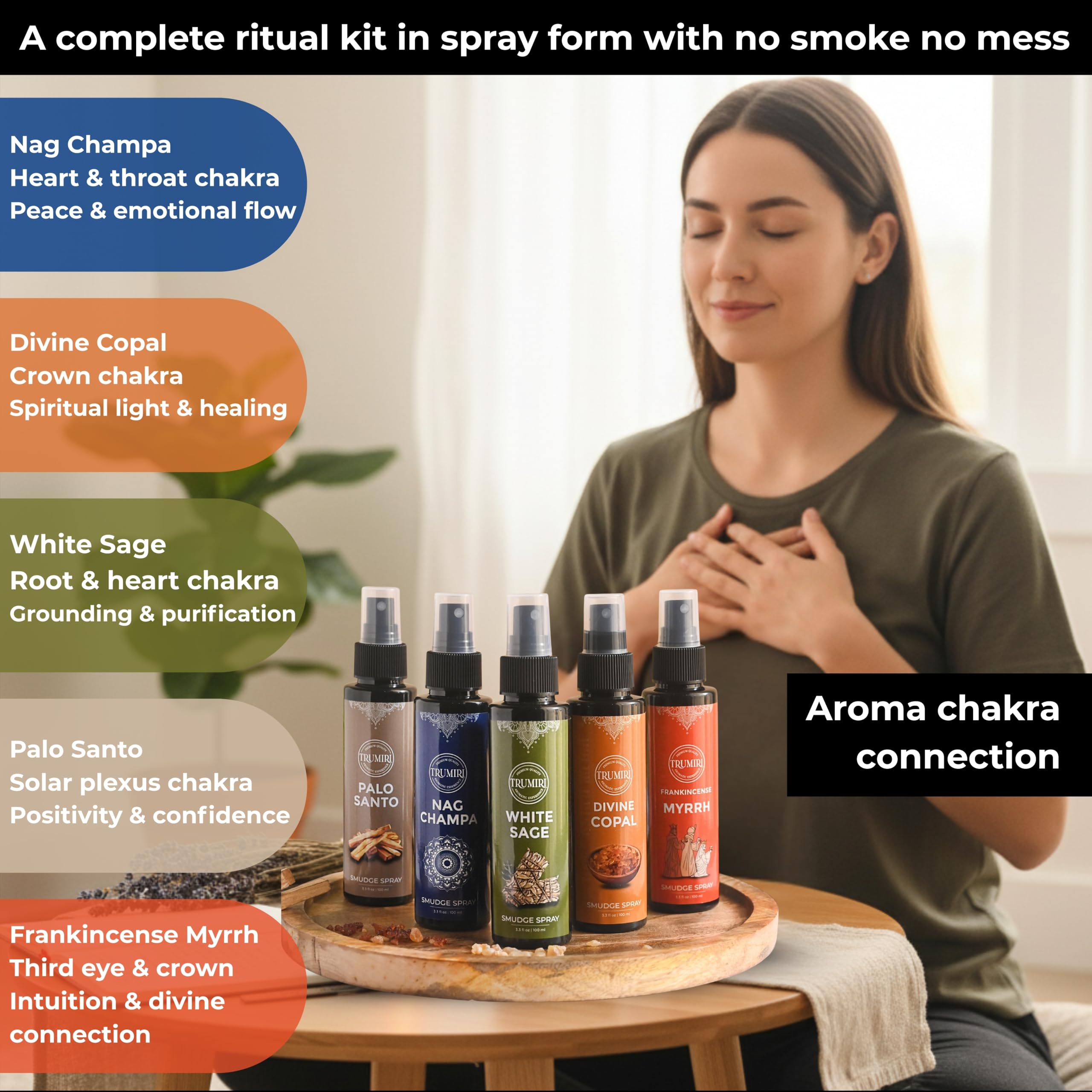 TRUMIRI Copal spray provides refreshing natural aroma for linens and spaces