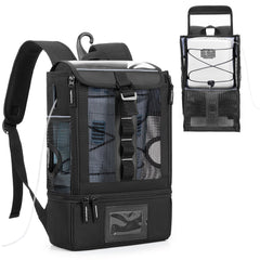 Trunab portable oxygen backpack with rugged nylon exterior for outdoor use