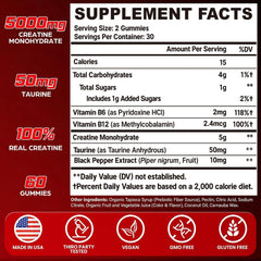 Trupretty Creatine Monohydrate Gummies pouring from bottle for spill-free use