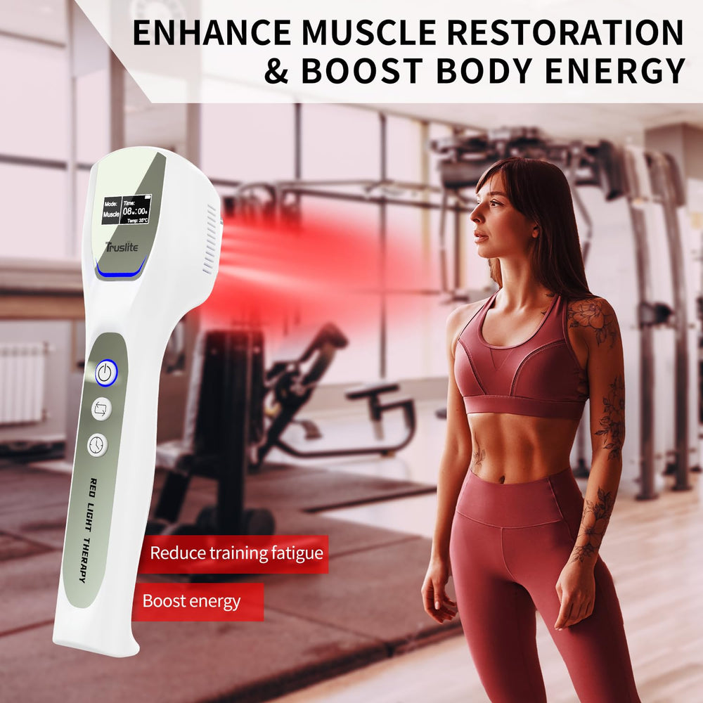 Truslite knee-area application demonstrating portable at-home use
