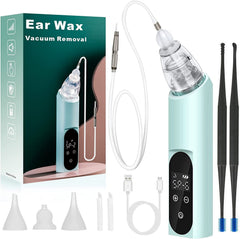 TrustV Ear Wax Vacuum blue front view, ergonomic design for gentle daily cleaning