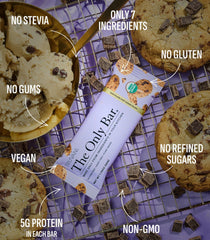 Truvani bar ingredients visual highlighting organic vegan dairy-free gluten-free qualities