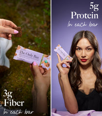 Truvani chocolate chip cookie dough bar nutrition panel displaying protein and calories per bar
