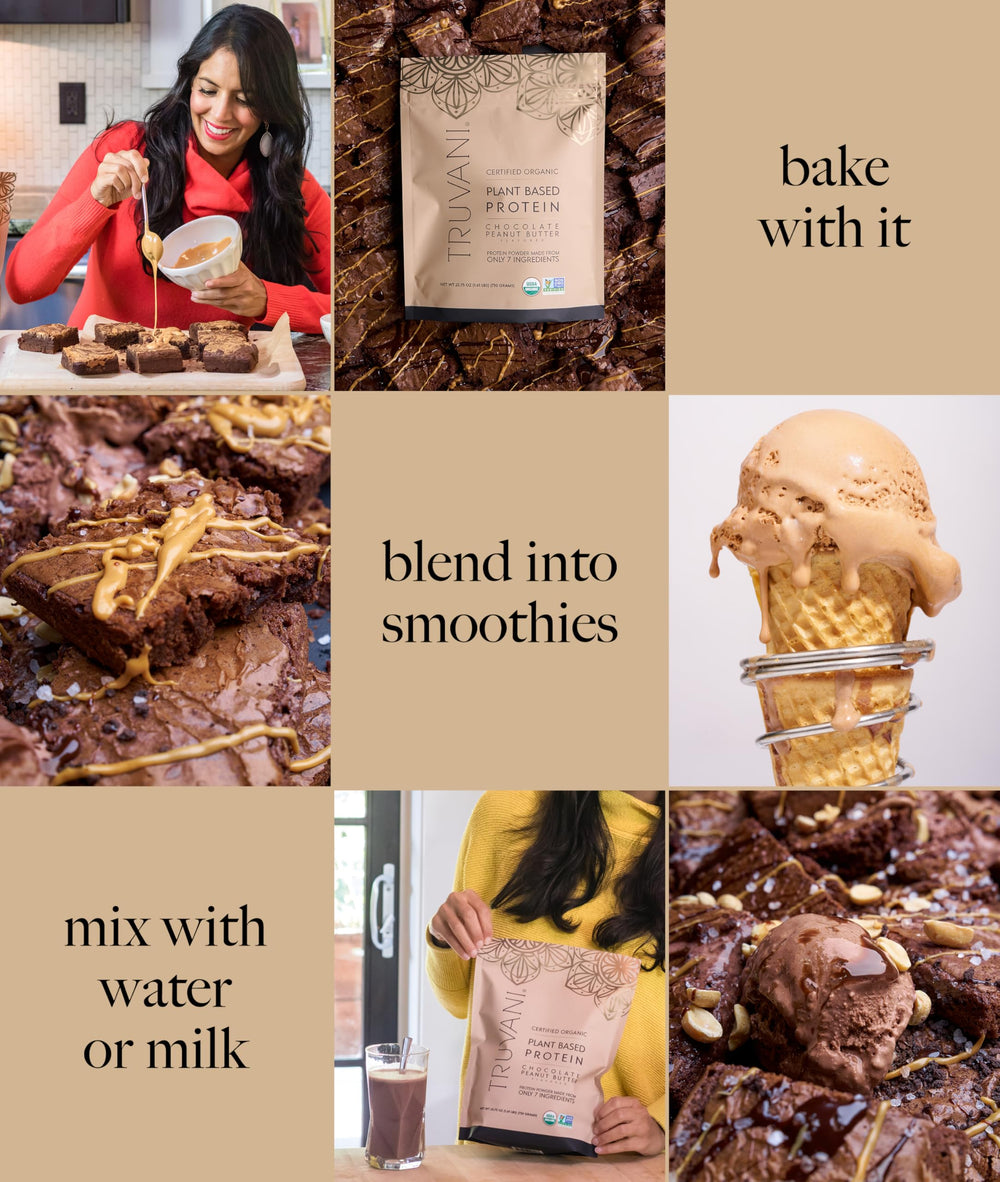 Ingredients of Truvani Dairy Free Protein Powder highlight plant-based blend.