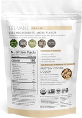 Truvani eco packaging for vanilla protein illustrating responsible, plant-based nutrition.