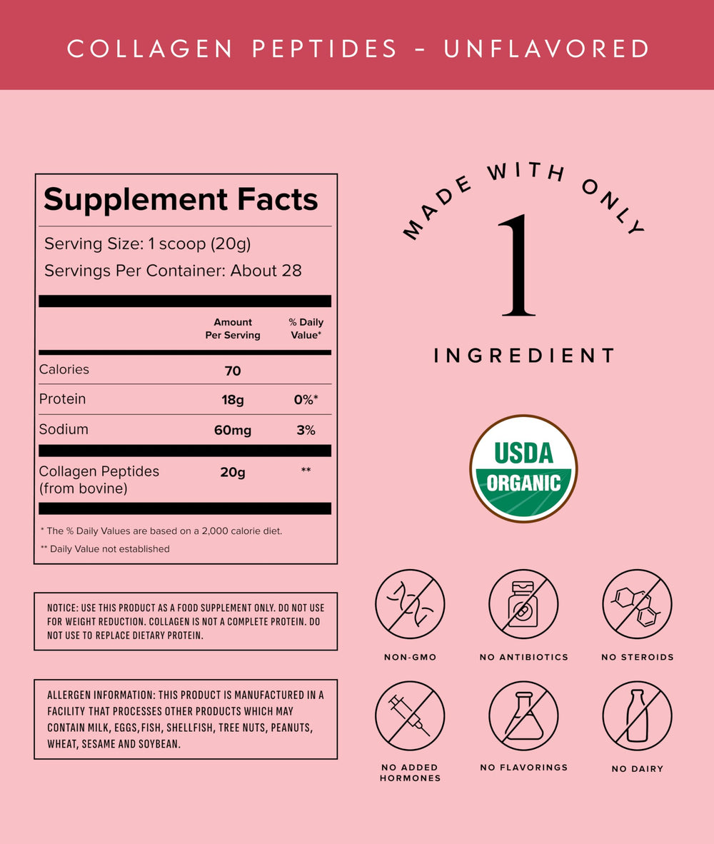 Truvani hydrolyzed collagen peptides scoop—easy measure for mixing into beverages and recipes.