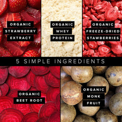Truvani Organic ingredients show real strawberry and cocoa flavors.