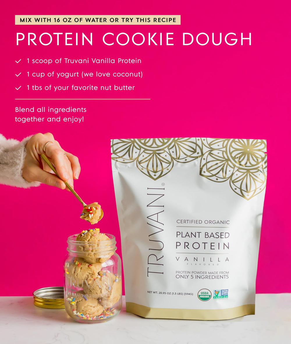 Truvani organic ingredients panel reassures clean label and transparent sourcing.