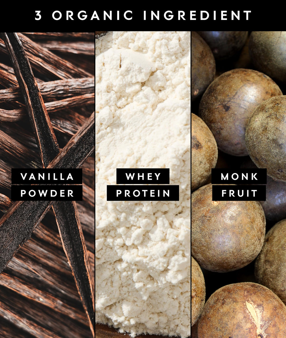 Ingredient panel highlights real organic ingredients and no gums