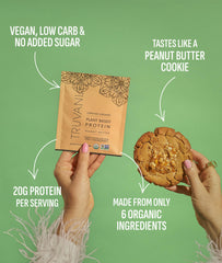 Truvani pea protein scoop highlighting plant based nutrition for everyday shakes