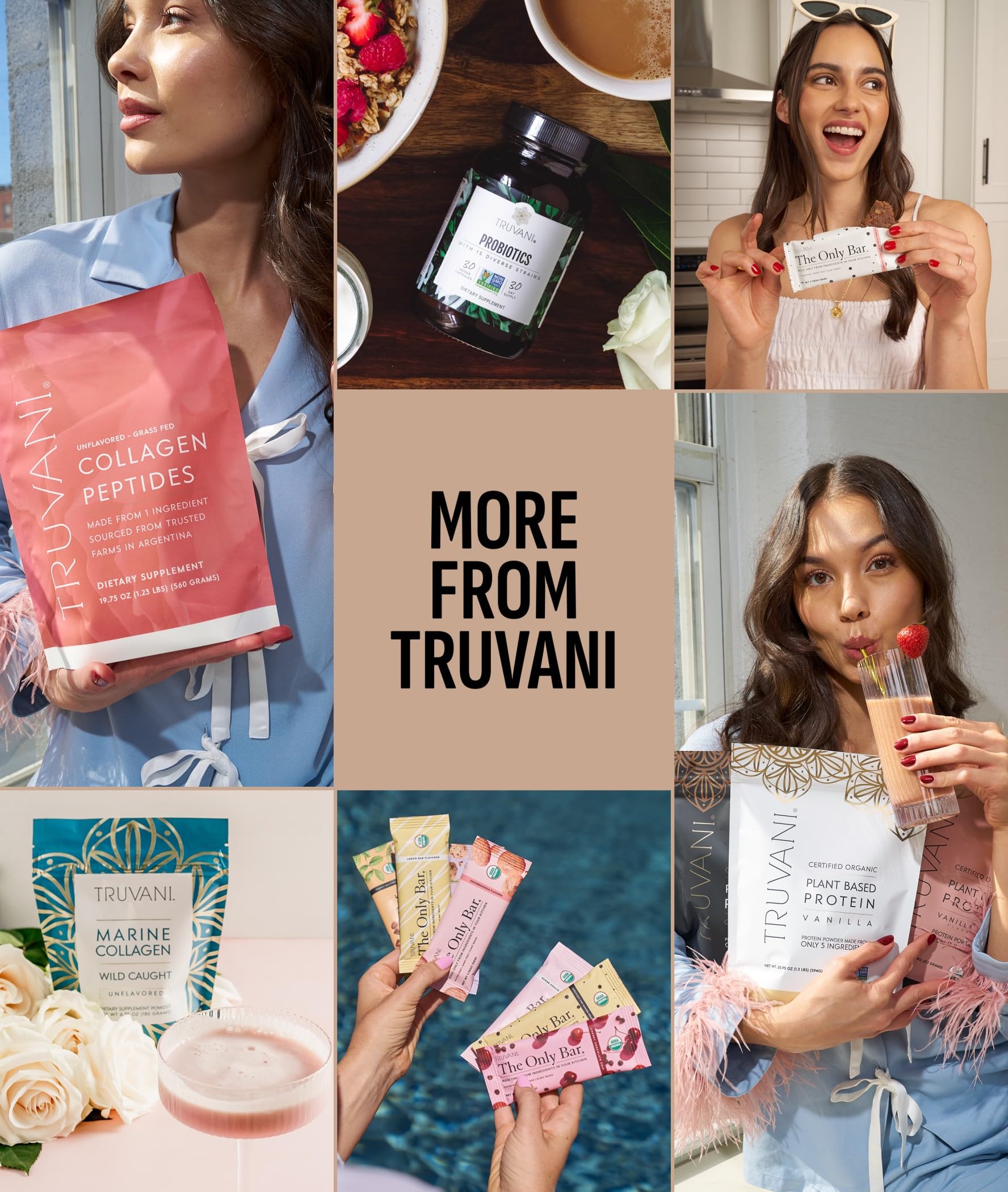 Truvani protein shake in gym bag for post-workout fueling.